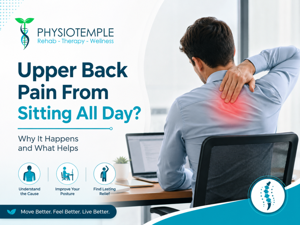 Upper back pain from sitting at a desk in Woodbridge Vaughan